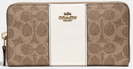 COACH(コーチ) アコーディオン ジップ ウォレット カラーブロック シグネチャー キャンバス