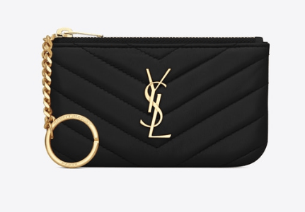 Yves Saint Laurent モノグラム・サンローラン キーポーチ（ブラック／キルティングレザー）