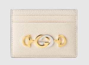 GUCCI オンライン限定 グレイニ―レザー カードケース