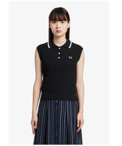 【FRED PERRY】(フレッドペリー)Slee veless Knitted Polo Shirt