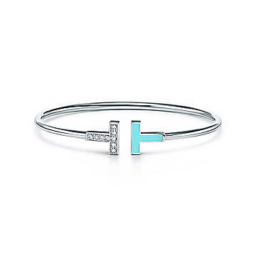 Tiffany & Co.（ティファニー）/ティファニー Tダイヤモンド ＆ ターコイズ ワイヤー ブレスレット