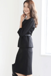 DRESS LAB スクエアネックスカートセットアップフォーマルスーツ【ベルト付き3点セット】