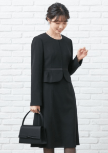 CARETTE ノーカラージャケットブラックフォーマルセットアップ