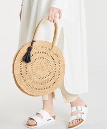 【MAISON N.H PARIS(メゾンエヌアッシュパリ)】 ラフィア サークルバッグ