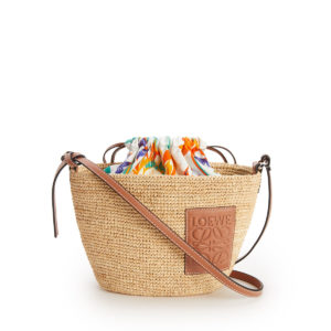 【LOEWE(ロエベ)】ポシェット ドローストリングバッグ (ウォーターリリー キャンバス&ラフィア)