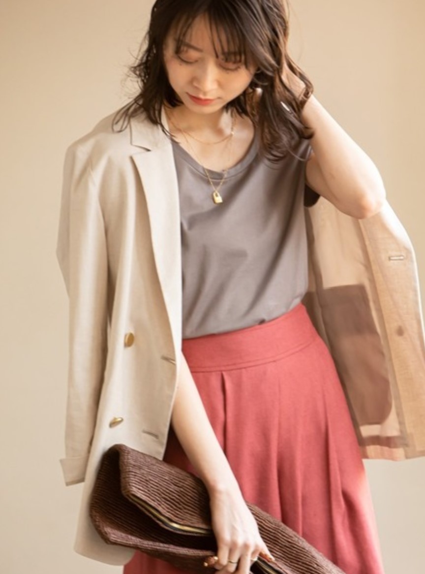 NOBLE 麻ストレッチダブルブレストジャケット