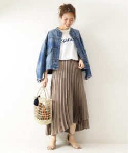 【Spick&Span】サテンラッププリーツスカート