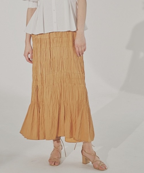 LADYMADE ワッシャーティアードロングスカート