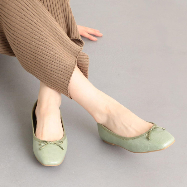 【Odette e Odile】スクエアバレエ フラットバレエシューズ (1cm)