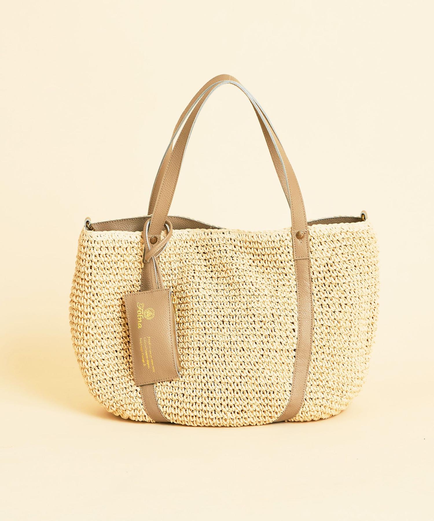 【BEAUTY&YOUTH】<Folna>ペーパーレザーハンドルトートバッグ