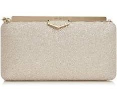 Jimmy Choo ELLIPSE Platinum Ice ダスティグリッター・クラッチバッグ