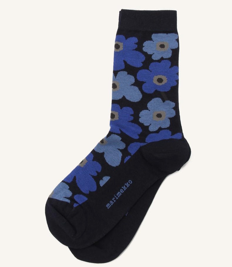 marimekko Hieta Unikko ソックス ブルー×ブルー