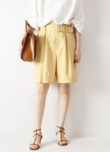 Spick and Span　リネンストレッチショートパンツ