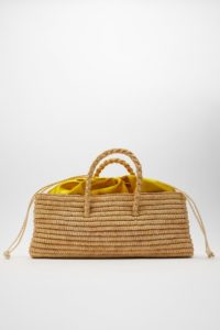 【ZARA(ザラ)】ナチュラルカラーラフィアバスケットバッグ