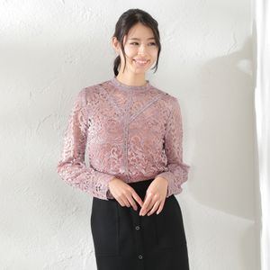 LOBELESS　WOMEN レースシアーブラウス
