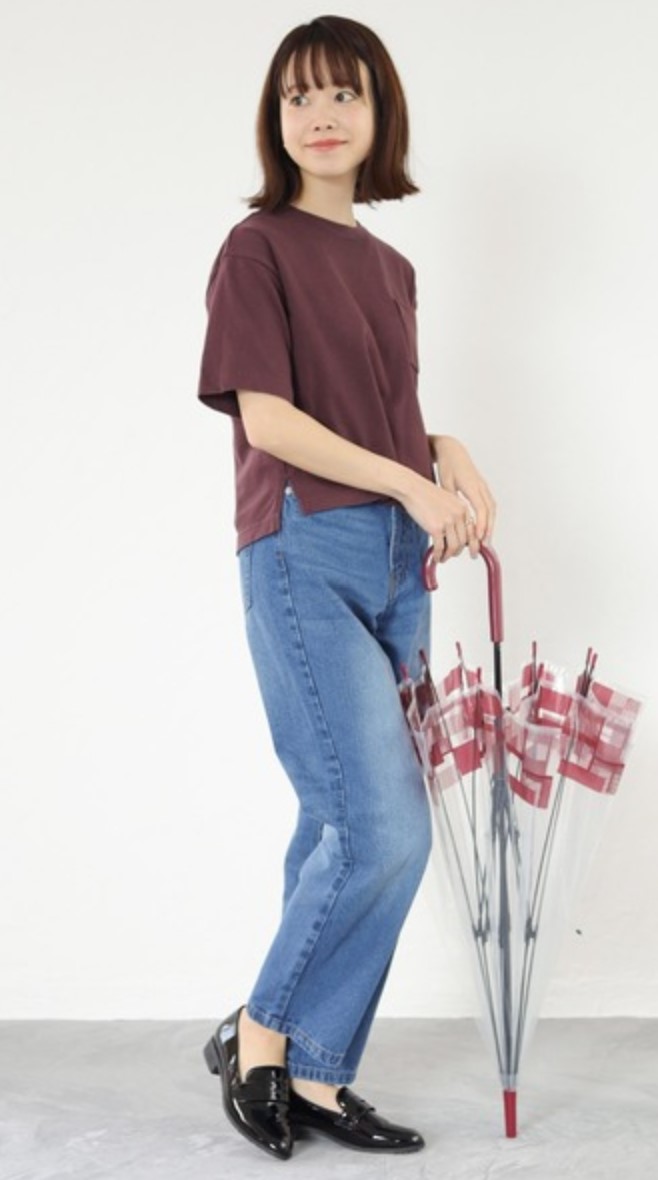 ローファータイプレインユーズ×ワイドパンツ