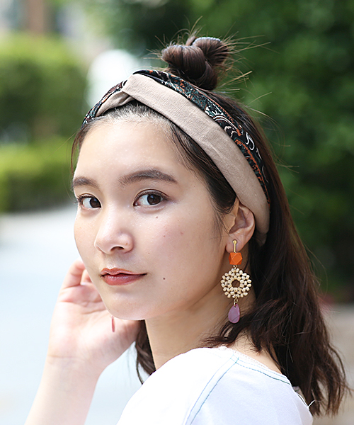 チチカカ　ペイズリーコンビヘアバンド