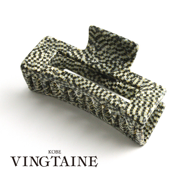 KOBE VINGTAINE/シックなモノトーンカラースクエアバンスクリップ