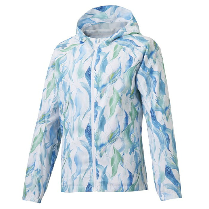 DESCENTE 総柄グラフィックウィンド ジャケット ブルー