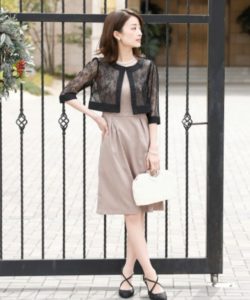 シンプルドレス×華やかボレロ