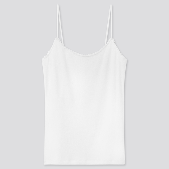 UNIQLO　コットンレーヨンリブレースキャミソール