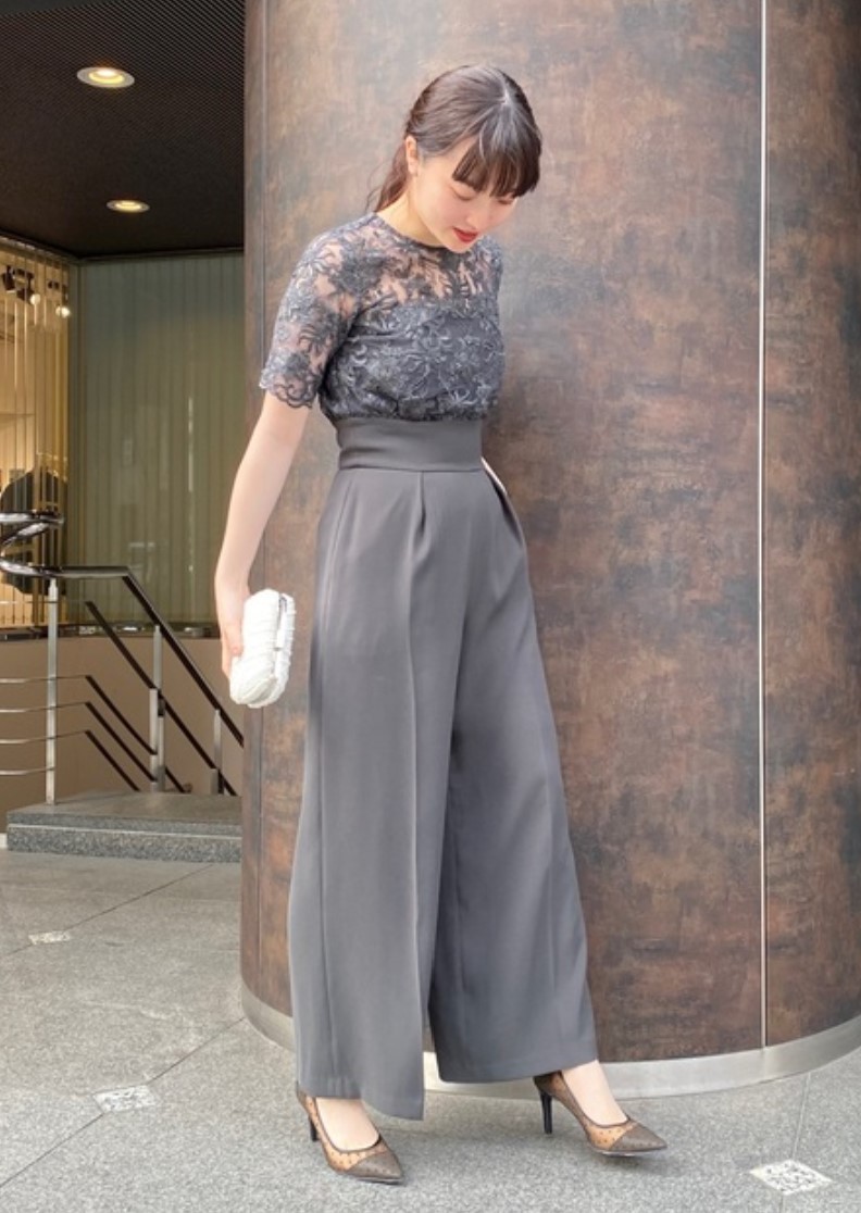 LAGUNAMOON LADY オーバーレースワイドパンツドレス　