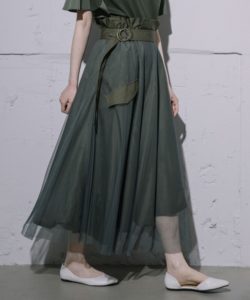 MARECHAL TERRE/2wayリバーシブルチュールロングスカート