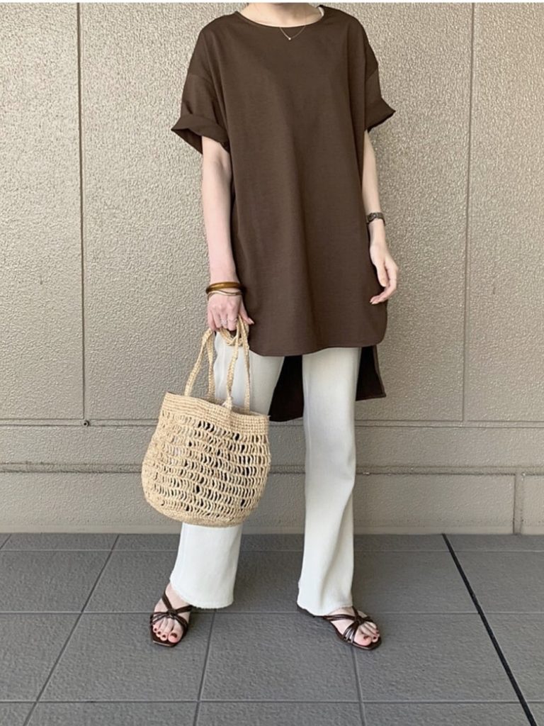 ビッグチュニックTシャツ×柔らかボトム