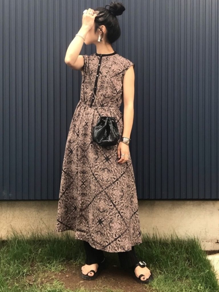 エスニックパネル柄ワンピース