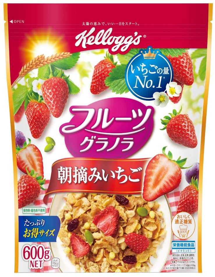 ケロッグ フルーツグラノラ 朝摘みいちご 600g