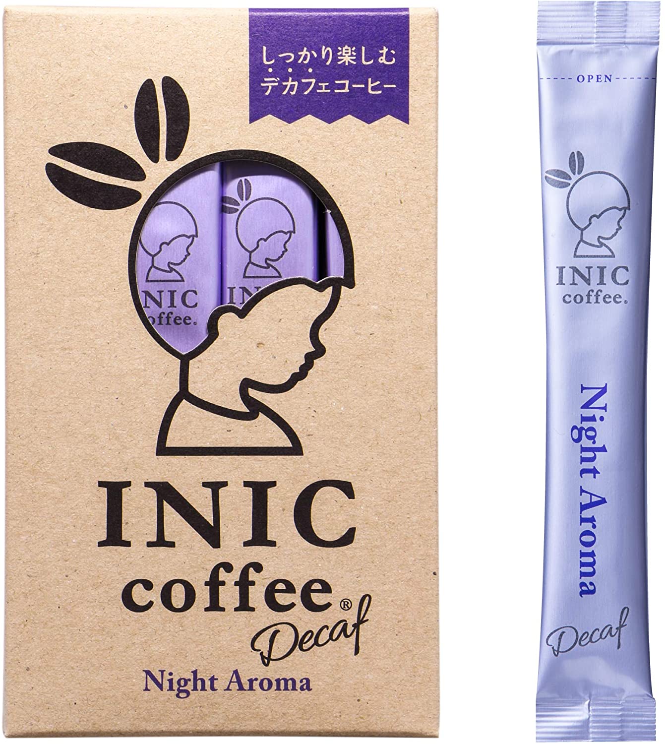  INIC coffee ナイトアロマ スティック 12本 【豊かな深み デカフェを感じさせない本格派】【パウダーコーヒーの最高峰】【カフェイン除去率99.85%】