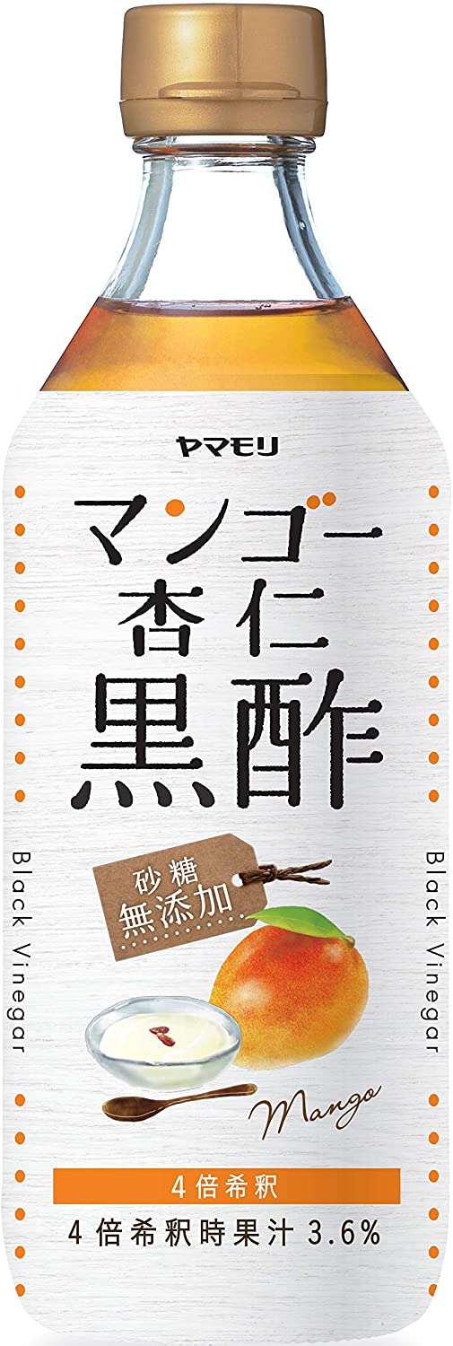 ヤマモリ 砂糖無添加 マンゴー杏仁黒酢 500ml ×6本