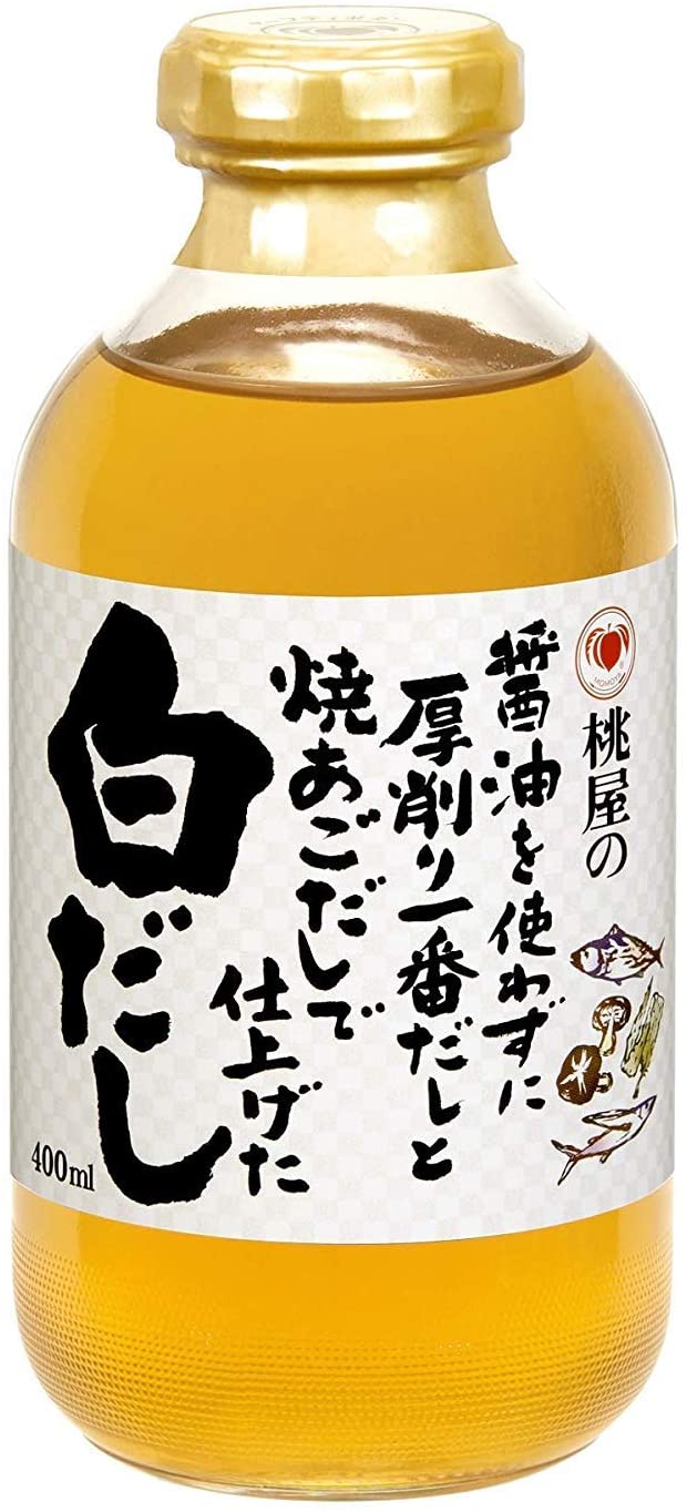 桃屋 醤油を使わずに厚削り一番だしと焼あごだしで仕上げた白だし 400ml 