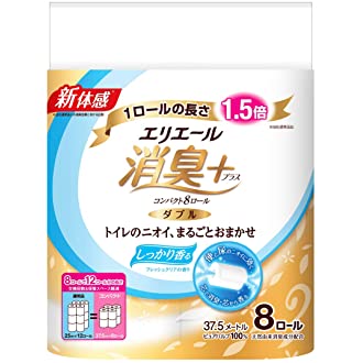 エリエール トイレットペーパー 消臭プラス(+) 1.5倍巻き　フレッシュクリアの香り