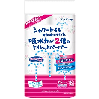 エリエール シャワートイレのためにつくった吸水力が2倍のトイレットペーパー 