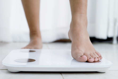 Feet,Standing,On,Electronic,Scales,For,Weight,Control.,Measurement,Instrument