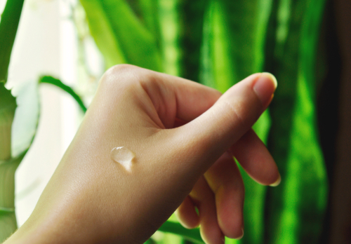A,Drop,Of,A,Transparent,Moisturizing,Gel,On,The,Hand