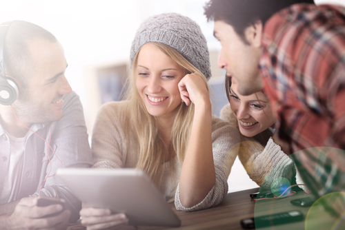 Group,Of,Teens,Using,Digital,Technologies