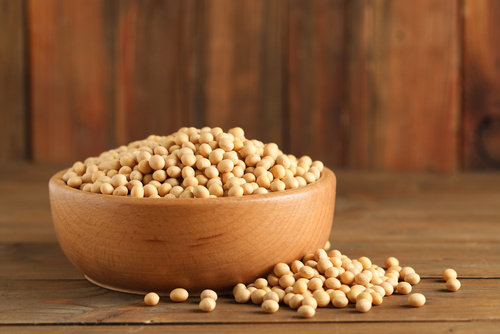 Bowl,With,Soy,On,Wooden,Table.,Edible,Legume