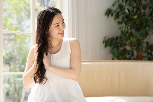 Young,Japanese,Woman,With,Beautiful,Hair