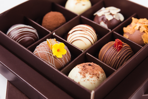Handmade,Chocolates,In,A,Square,Box