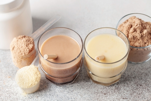 Various,Protein,Sport,Shake,And,Powder.,Fitness,Food,And,Drink.
