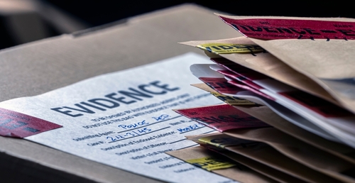 Files,And,Evidence,Bag,In,A,Crime,Lab,,Conceptual,Image