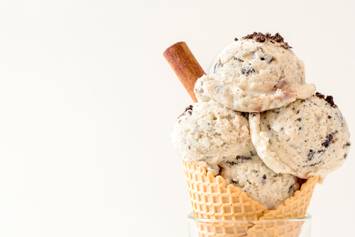 Stracciatella,Ice,Creams,In,Cone,selective,Focus