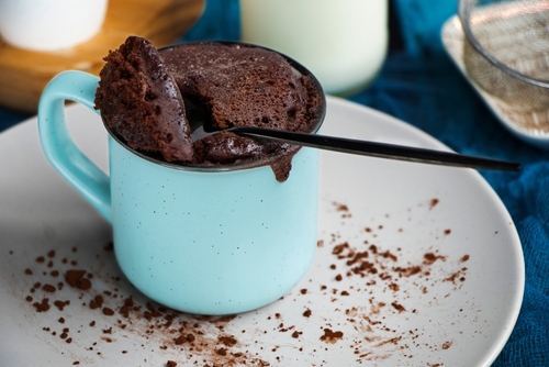 Mugcake,Is,Microwaved.,Homemade,Cupcake,In,A,Mug,Is,On