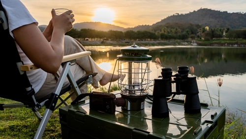 Good,Morning.,Asian,Woman,Travel,And,Camping,Alone,At,Natural