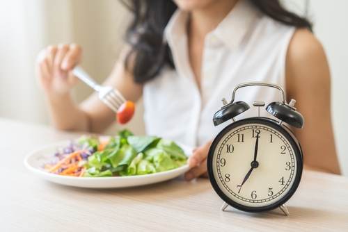 Intermittent,Fasting,With,Clock,,Health,Asian,Young,Woman,,Girl,Weight