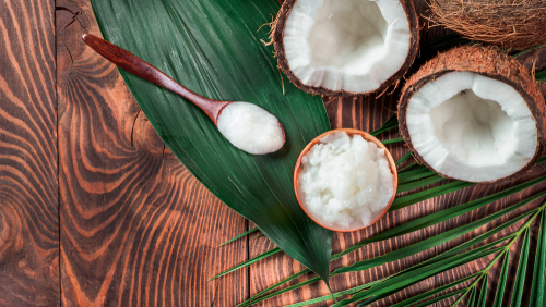Top,View,Of,Coconut,Mct,Oil,In,Bowl,And,In